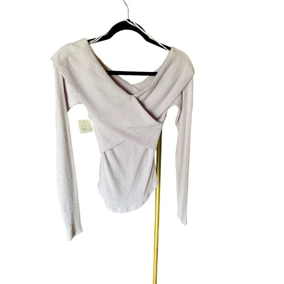 Free People Marley Off the Shoulder Long-Sleeve Rib Top NWT‎ - Picture 6 of 10